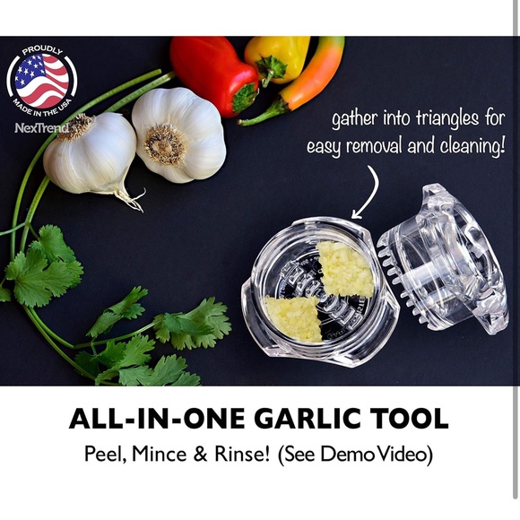 Garlic Ginger Twister Peeler & Chopper. Multifuntional Mincer Nuts, Herbs & More - Picture 3 of 13